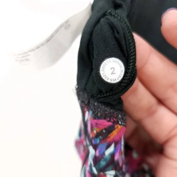 Lululemon Energy Longline Bra Medium Support Size 2 Floral Electric Strappy Back - Picture 5 of 15